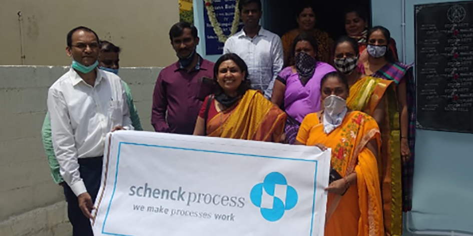 qlargroup's tweet photo. We're proud to announce our colleagues at Schenck Process India handed over the newly renovated Anganawadi (Kindergarten) at Ashraya Badavane. Funds went into creating safer facilities to benefit local children. Big thanks to CFO Guna Thantry and her team! #WeAreSchenckProcess https://t.co/grwRv3UjhZ
