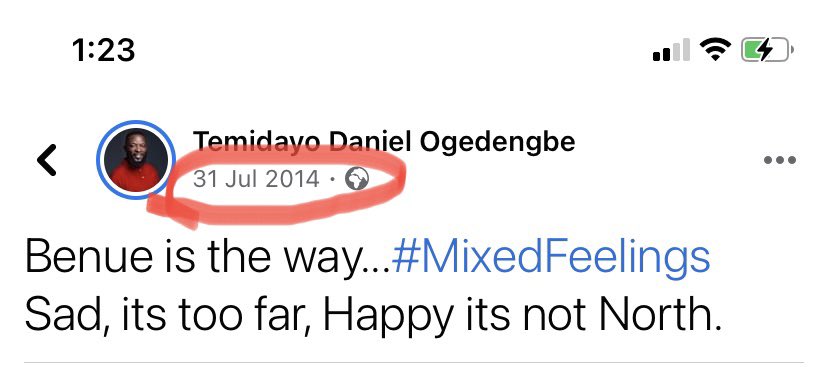 dayoogedengbe's tweet photo. Exactly 6 years ago today, I got posted to Benue state for #NYSC.
Thankful for Life, for the ups, for the downs. 

Indeed God has been GOOD to me 🙏🏾🙌🏽👍🙌🏽.

#grateful #Arewa #EidAlAdha #benue #ushongo #EidMubarak #Eid2020 #nysc #benuecorper https://t.co/Q6oaEt3JOZ