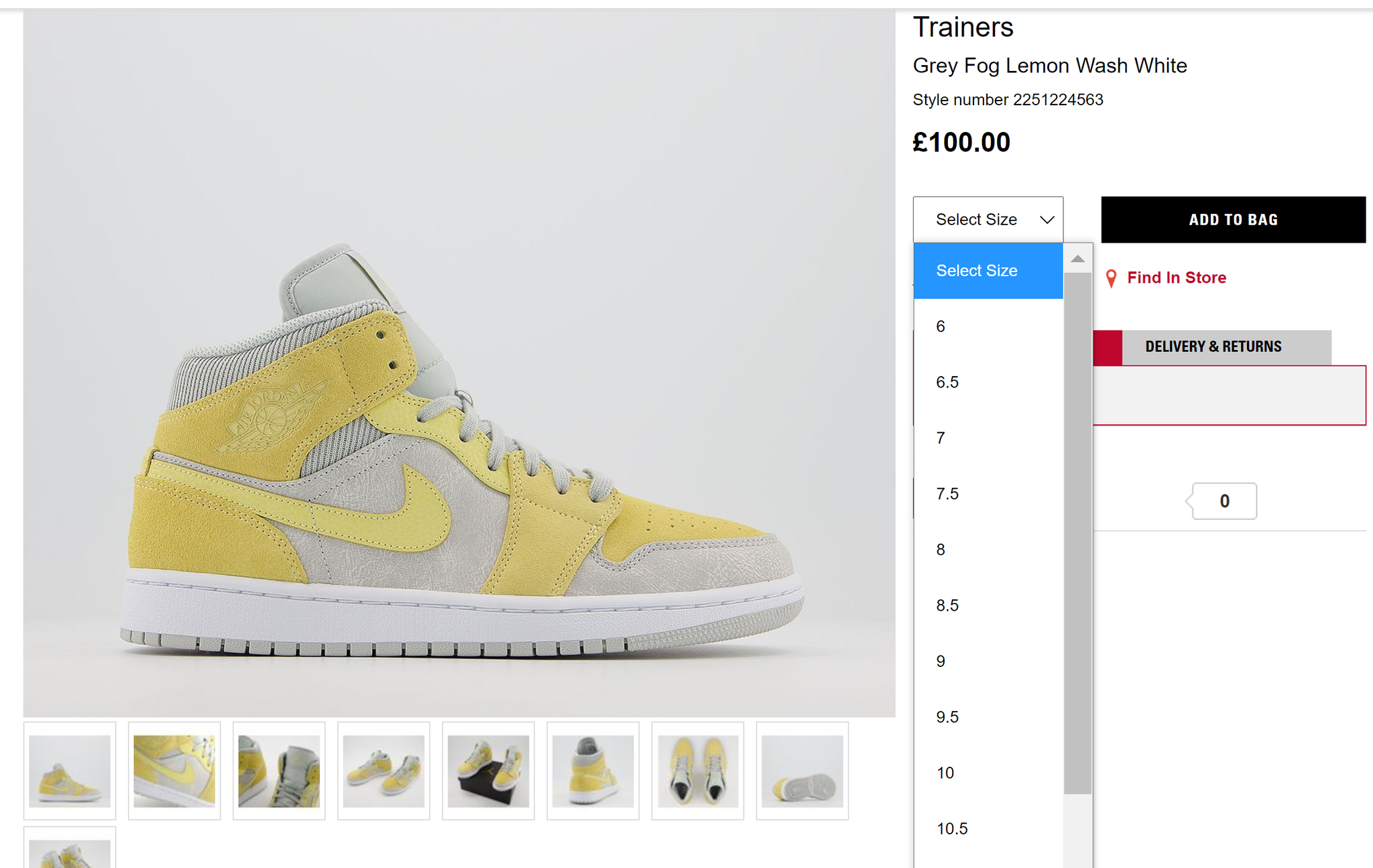 jordan 1 mid grey fog lemon