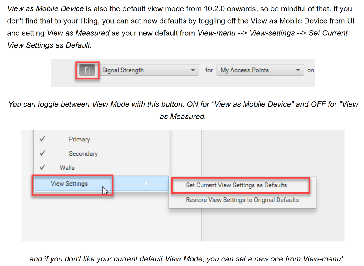 WiFiTiger's tweet photo. Ekahau Pro 10.2 View as Mobile Device vs View as Measured
You can decide which View is Default View https://t.co/2T9KAwzBmw