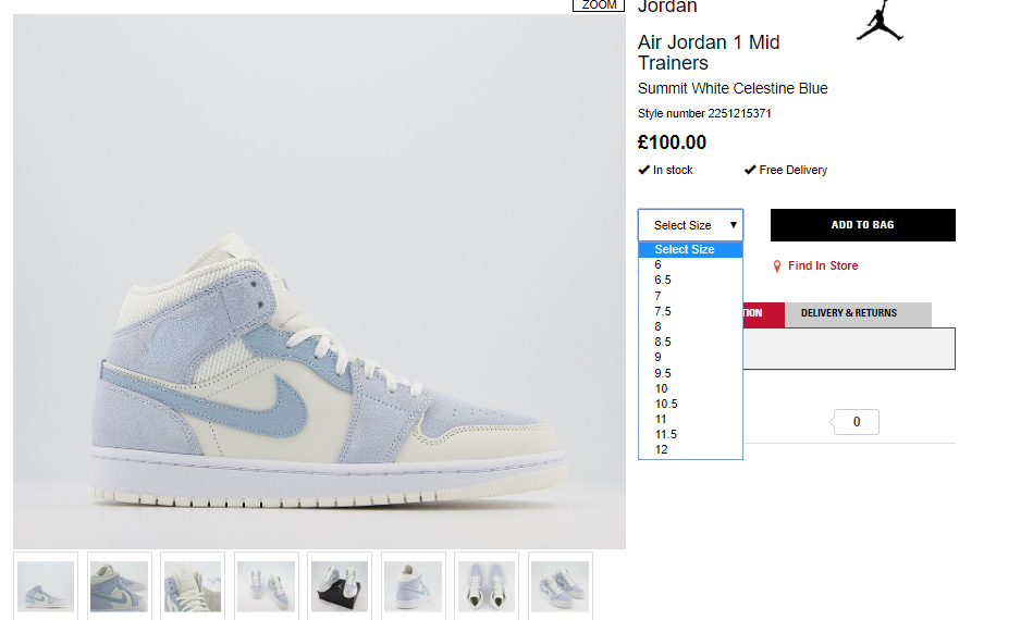 jordan 1 mid celestine blue