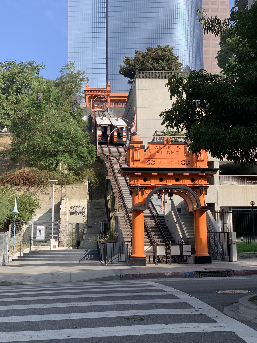 LA - Angels Flight. I lived here for 20 years and this is the first time I’ve seen it in operation! Bradbury building was closed but you could peak through the window.