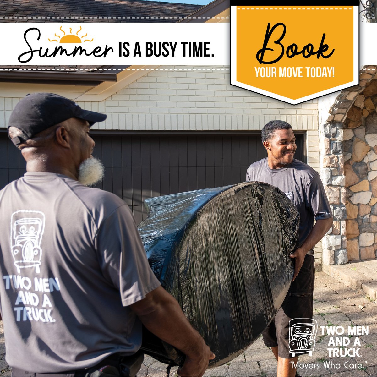 The summer months are our busiest time for moving! Book your move as soon as you know you're moving to reserve the dates you prefer. ☀️ #ItsMovingDay #MoversWhoCare