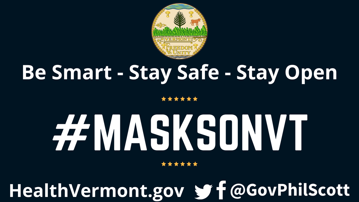 GovPhilScott's tweet image. Reminder: Tomorrow, in order to help protect the gains we&apos;ve made in our fight against COVID-19, Vermont&apos;s statewide mask mandate goes into effect. To help, @vemvt and @VTNationalGuard will begin distributing over 200,000 free masks to towns and community partners. #MasksOnVT
