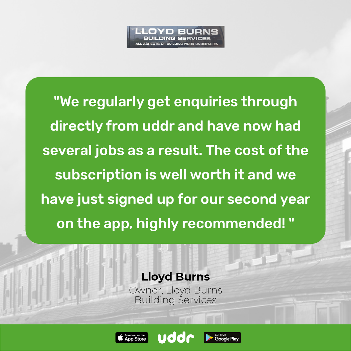uddrservices's tweet photo. 💬 Friday Feedback 💬

More feedback from a happy partner who has recently extended their subscription with us 😊💚

👷  @burns_lloyd Building Services

https://t.co/uUgBqokxe9

#SupportLocal #building #builder #pontypool https://t.co/ABTWPUrzNi