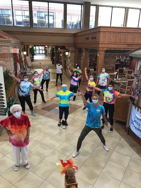 Taunton_Mills's tweet image. Wednesday was Tie Dye Day throughout the Village. Thank you to Emily's daughter Brooklyn for making some amazing shirts for the Retirement Team! #ThemeDaysAreFun #maskupCanada #TauntonStrong