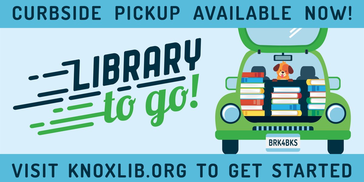 knoxreads's tweet photo. Last week, we quietly launched #LibraryToGo, our new curbside pickup service. 🚗📚 Curbside pickup is available at all Knox County Public Library locations, no appointment necessary. Test drive #LibraryToGo the next time you visit us! 

Details at https://t.co/9Rz7DRxvgc https://t.co/yYrEhrMSq6
