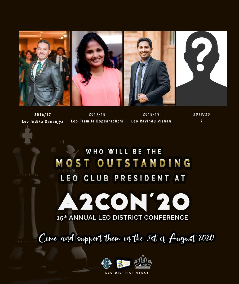 A2Buzz's tweet photo. Here are the past presidents of A2 who created legacies under their leadership by driving their clubs towards glory.
Who will mark the legacy this time?
Await for the epic revelation at A2Con20.
#A2con20
#Prospertogether
#Leodistrict306A2
#A2Leos https://t.co/KFfiF85SrS
