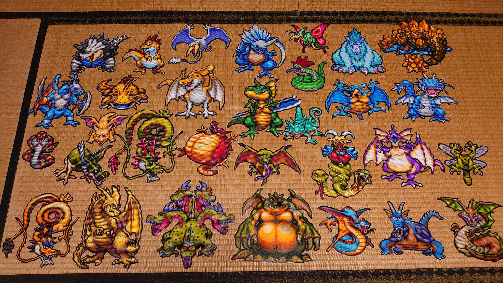 あせろら ドラクエモンスターズ 1 2のドラゴン系を アイロンビーズ でコンプリート ドラクエ Dqm ミニフューズビーズ T Co Iueghnkzmo Twitter