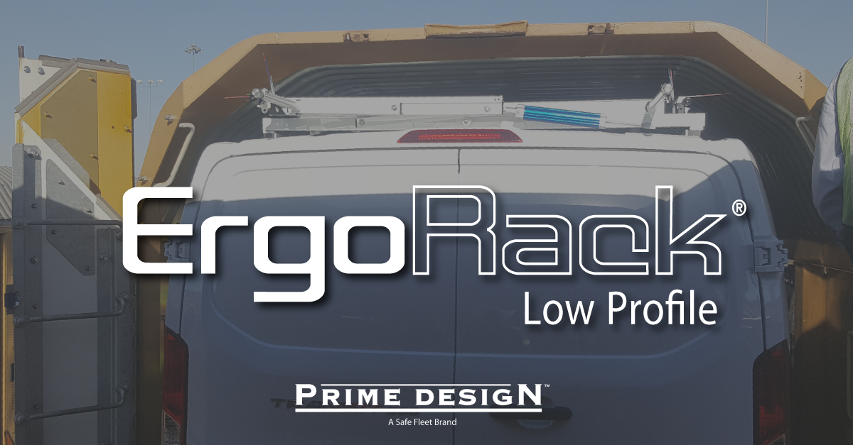 PrimeDesignRack's tweet photo. Designed specifically for fleets requiring ship-thru capability for Ford Transit, Chevy Express, and GMC Savana, ErgoRack Low Profile offers rail car-compatibility on a double drop-down ladder rack. Get your quote: https://t.co/T33lCvz7HJ https://t.co/EXIjcaTsKS