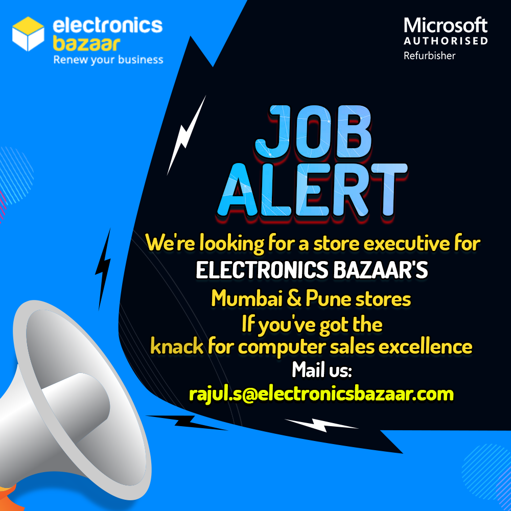 electrosbazaar's tweet photo. If you've got the skills in computer sales, then you're the one we're looking for! Mail us your resume at rajul.s@electronicsbazaar.com
#computers #computerscience #technology #jobs #joballert #sales #saleslife #technologysolutions #electronicsbazaar https://t.co/KIwEM9BTpf