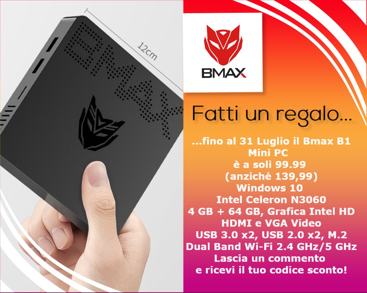 BmaxItalia's tweet photo. "L’estate è quel momento in cui fa troppo caldo per fare quelle cose per cui faceva troppo freddo d’inverno".
(M. Twain)......e il Bmax B1 Mini PC è in offerta a soli €99,99! Seguici per tutte le altre promozioni Bmax #31luglio   #caldoafricano #TECH4ALL #estate2020 #Italia https://t.co/cBNKUlPmKQ