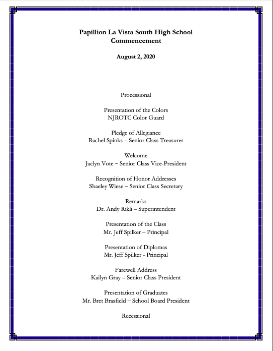 PLSHSTitans's tweet photo. Here is our program for Sunday!  We are excited to celebrate the Class of 2020 one last time with graduation at Baxter Arena 5pm. https://t.co/1WIUmaYMwO