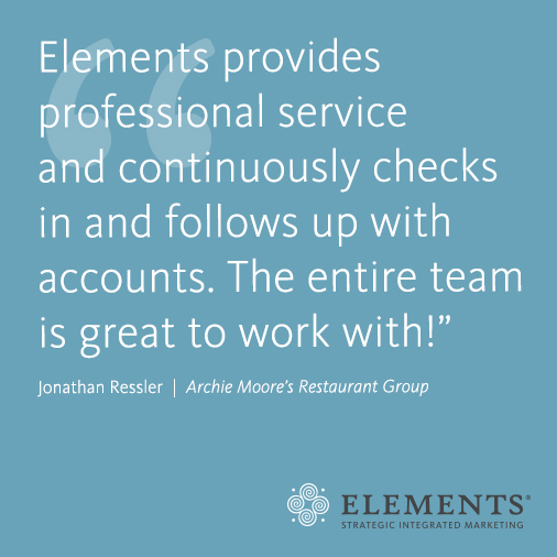 elementsdesign's tweet photo. Thanks for the great testimonial, Jon! We love working with you guys and can’t wait to collaborate again soon. #elementsdesign #marketing #happycustomer #archies #archiemoores https://t.co/Pz8pFjG3aA