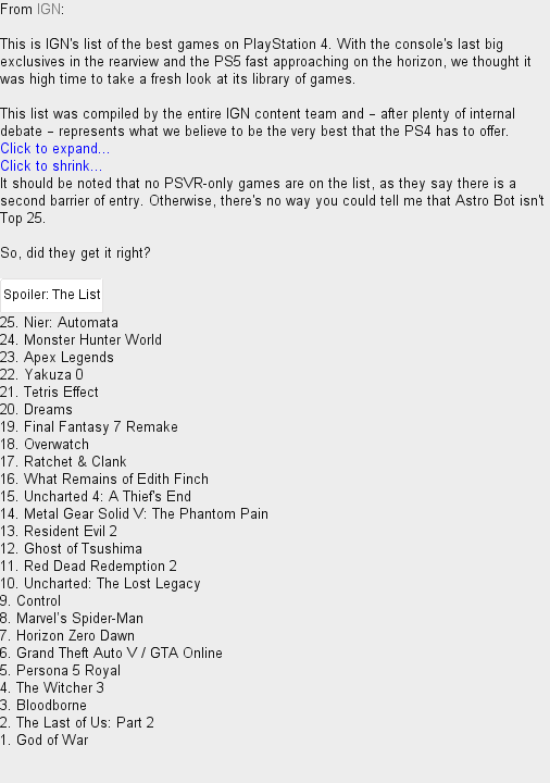 ign highest rated ps4 games