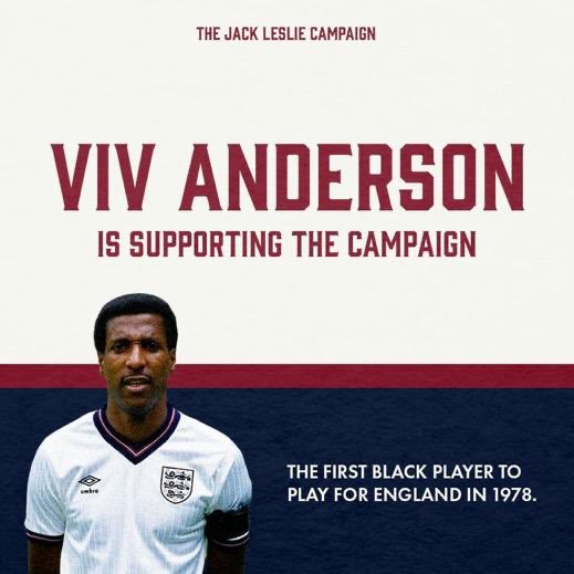 Viv Anderson  @Anderson_Viv supports our campaign !