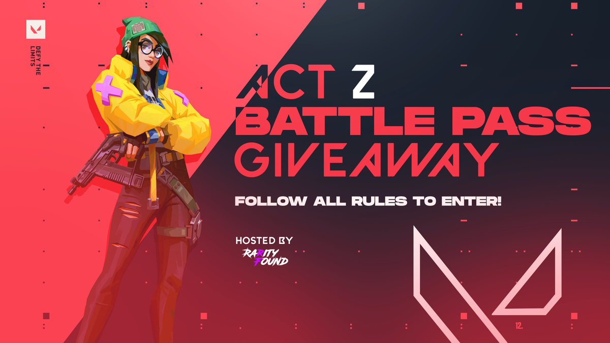 RarityFound's tweet photo. GIVEAWAY!

Rarity Found will be hosting a Valorant battle pass giveaway!! 🥳  

HOW TO ENTER:

♥️ Like and RT 🔁
Follow: @RarityFound 
and @ 2 people 

Ends: 06/08/2020
Good Luck! 

#Giveaway #Valorantgiveaway #RarityFound https://t.co/apCUDHwhka