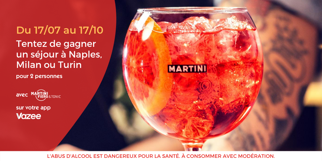 vazeeapp's tweet photo. Direction l'ITALIE ! 🇮🇹 Jusqu'au 17 octobre, tentez de gagner un des 3 week-ends pour un Aperitivo au soleil 🍹

☀️ à Naples (du 17 juillet au 17 août)
☀️ à Milan (du 17 août au 17 septembre)
☀️ à Turin (du 17 septembre au 17 octobre)  

📱 RDV sur l'application Vazee ! https://t.co/4ROrlvbdSF
