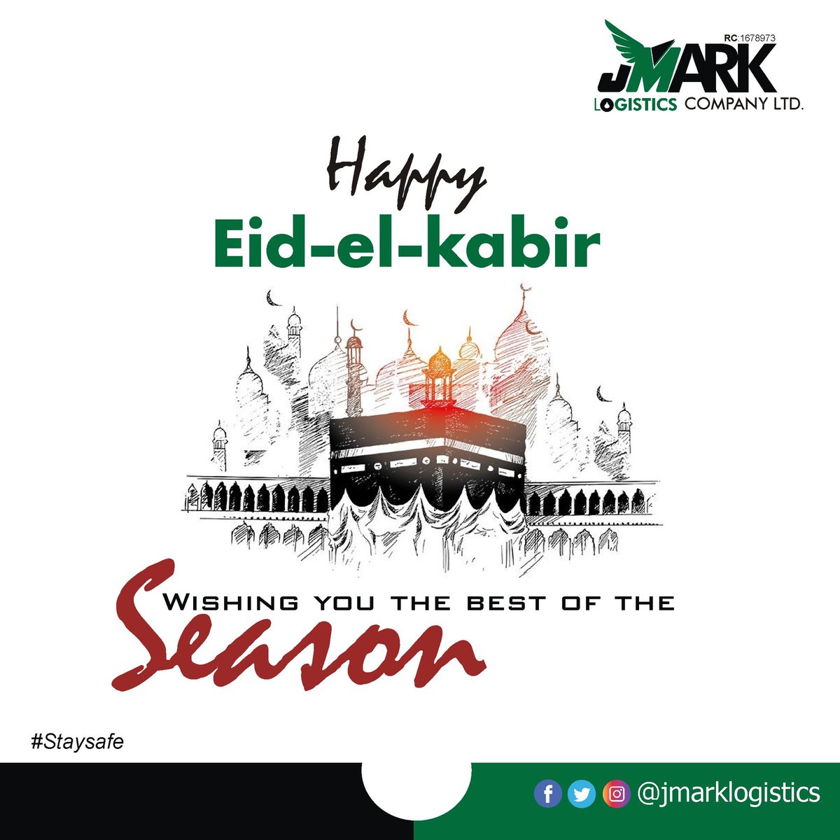 jmarklogistics's tweet photo. Happy celebration to our Muslim brothers, sisters clients and associates.
#barkadasallah 
#HappyEid https://t.co/F4FQzy2rfV