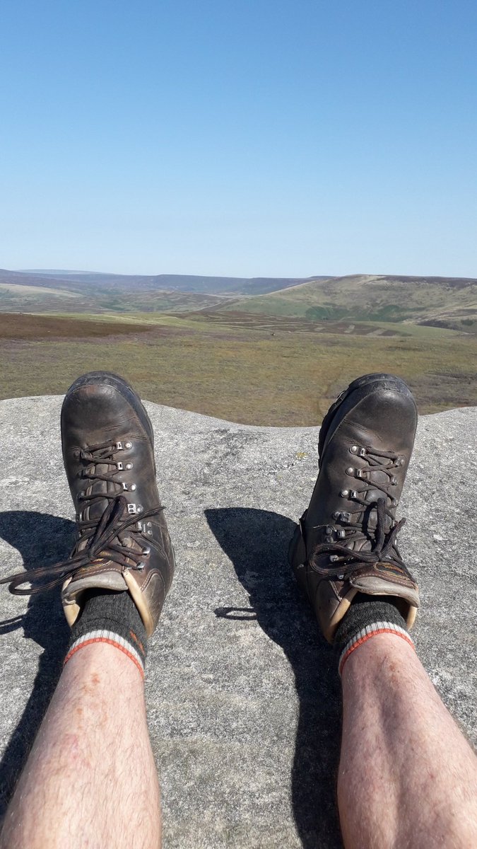 whitepeakrunner's tweet photo. Spent 6 hours on Derwent Edge, Bradfield and Strines Moors today looking for the #beardedvulture 
Saw #kestrel #goldenplover #stonechat #wheatear #raven #meadowpipit but no vulture despite sightings over Dungworth yesterday
#maddogsandenglishmen
@Derbyshirebirds
@BirdsDerbyshire https://t.co/lhHCvKJ8sS
