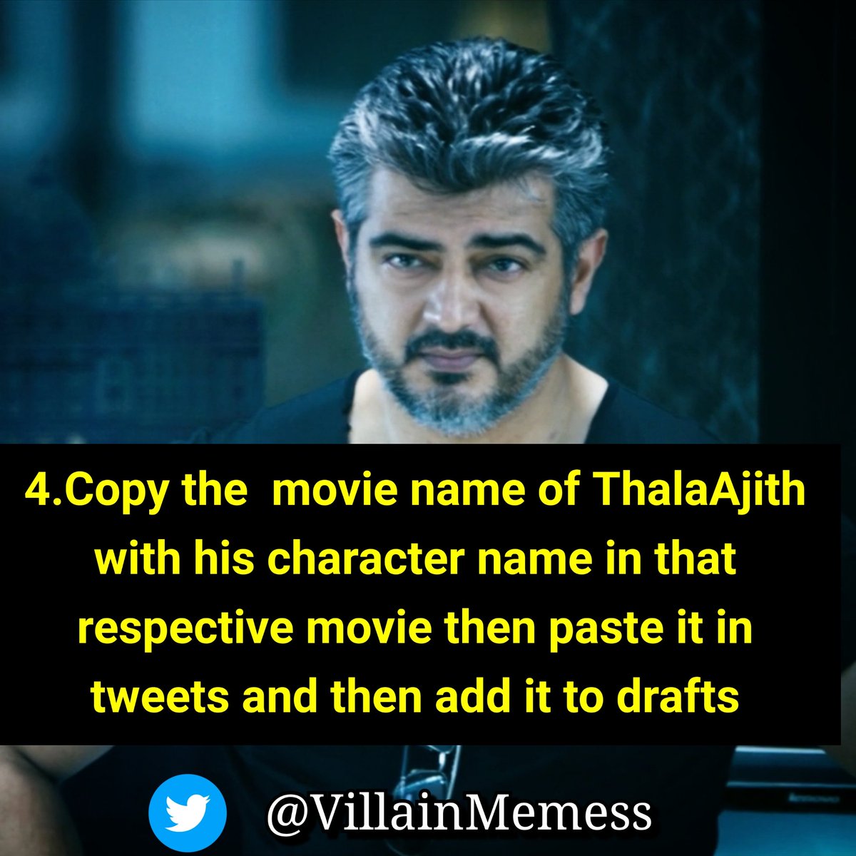 We don't have much time to type during tag time so add your Tweets in draft .Once tag announced copy paste the tag in the tweets.Don't u know what to type in the tweets?Just read the captions in the pics . #Valimai  #ThalaAjith