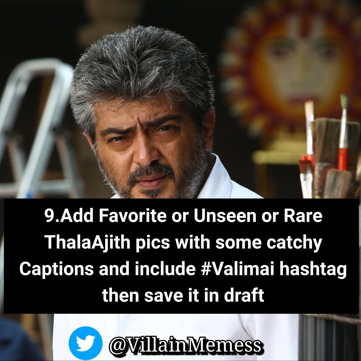 Avoid posting the videos.Instead of that use GIFs Don't u know how to schedule tweets ?Click the below link  https://twitter.com/Villainmemess/status/1287071309067718656?s=20 #Valimai #ThalaAjith.