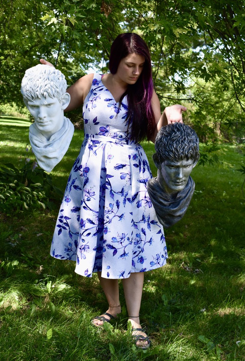 Took these guys out for some 🌞 Gives you a good sense of the scale of these two. #sculpture #sculptor #figurative #Portrait #Merlin #aluminumcasting