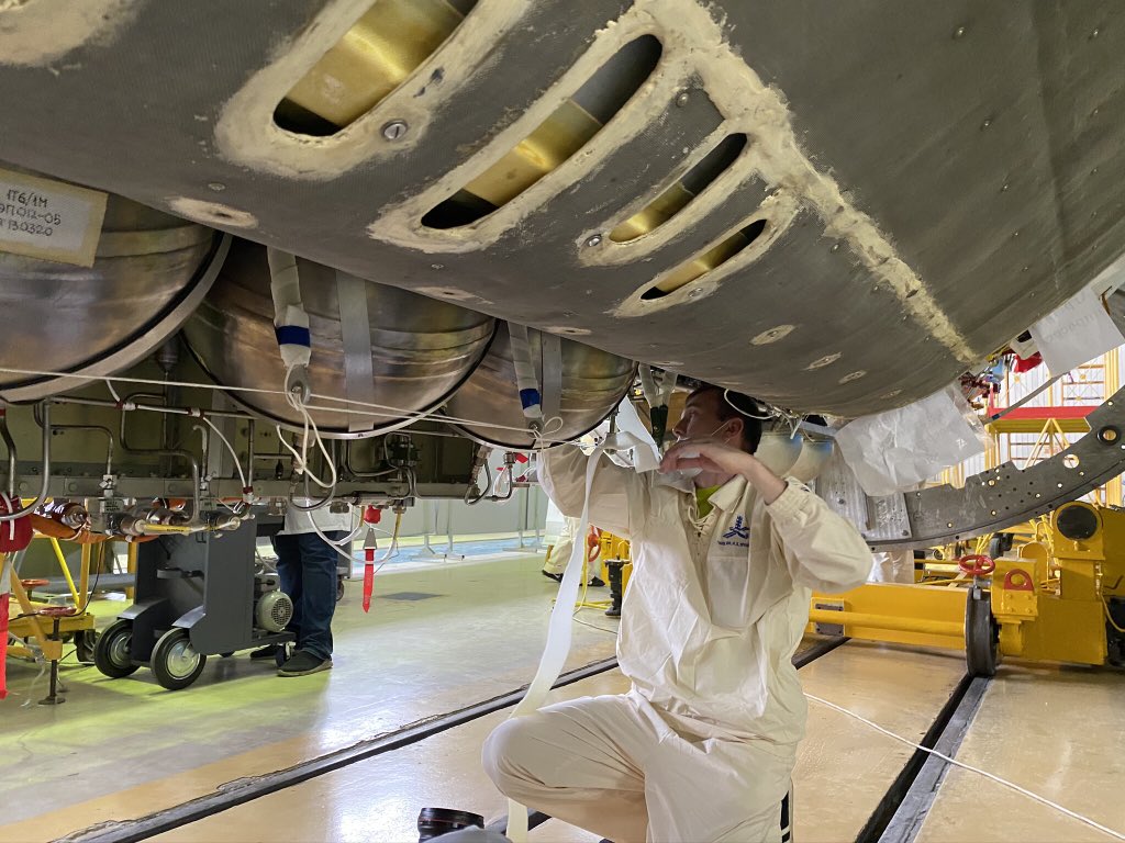 Right now, the specialists of  #Khrunichev Center prepare MLM Nauka for the journey to Baikonur.
