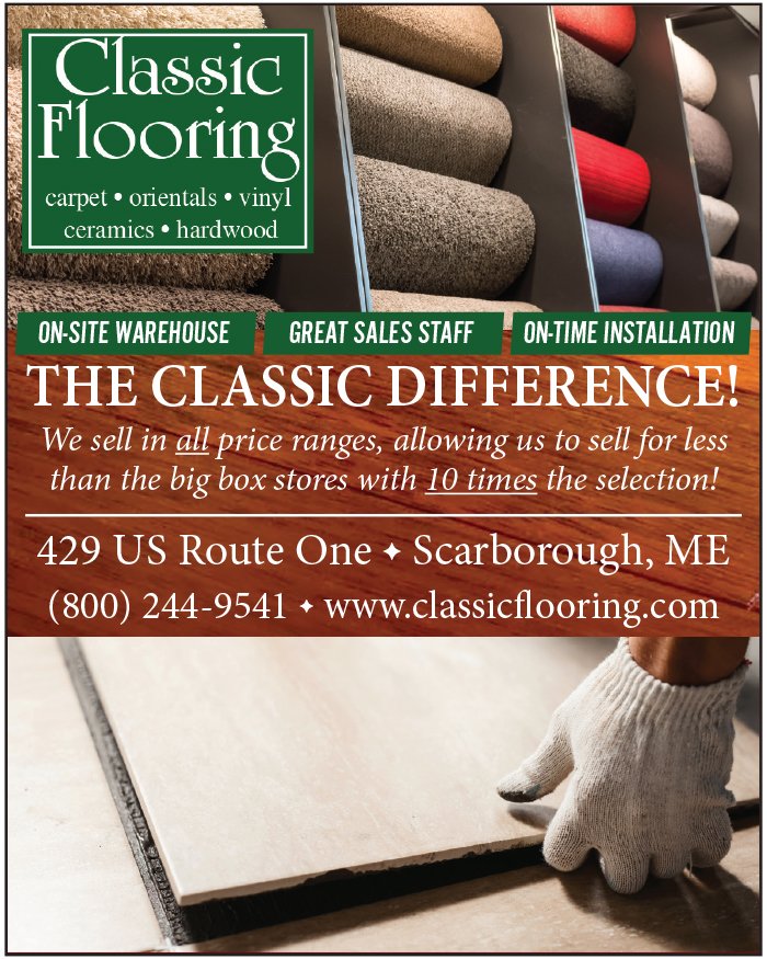 keepitlocalME's tweet image. At Classic Flooring, you get the #ClassicDifference - #flooring in all price ranges for less than big box stores with 10X the selection! Stop by 429 US Rte 1 in #Scarborough, call 800.244.9541, or click classicflooring.com. #locallyowned #carpet #tile #keepitlocalmaine