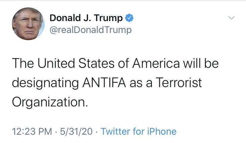 And as it happens, the President of the United States of America is designating his "enemies," his fellow Americans, as terrorists and systematically crushing their constitutional rights.This is how authoritarianism works. "Us vs. Them," and lives are disposable.9/