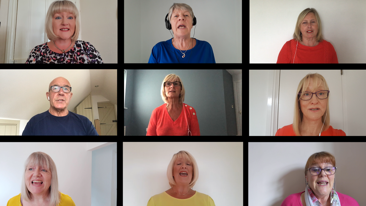 _sevenstripes's tweet photo. Over 40,000 views in just 5 days. 250 members of the @got2sing choir sang into their phones for the 'One Voice' video during lockdown. No professional mics used - all mixed together and edited to create an amazing sound. Check out the video on the Got 2 Sing Choir Facebook page. https://t.co/MGqPrGC8iY