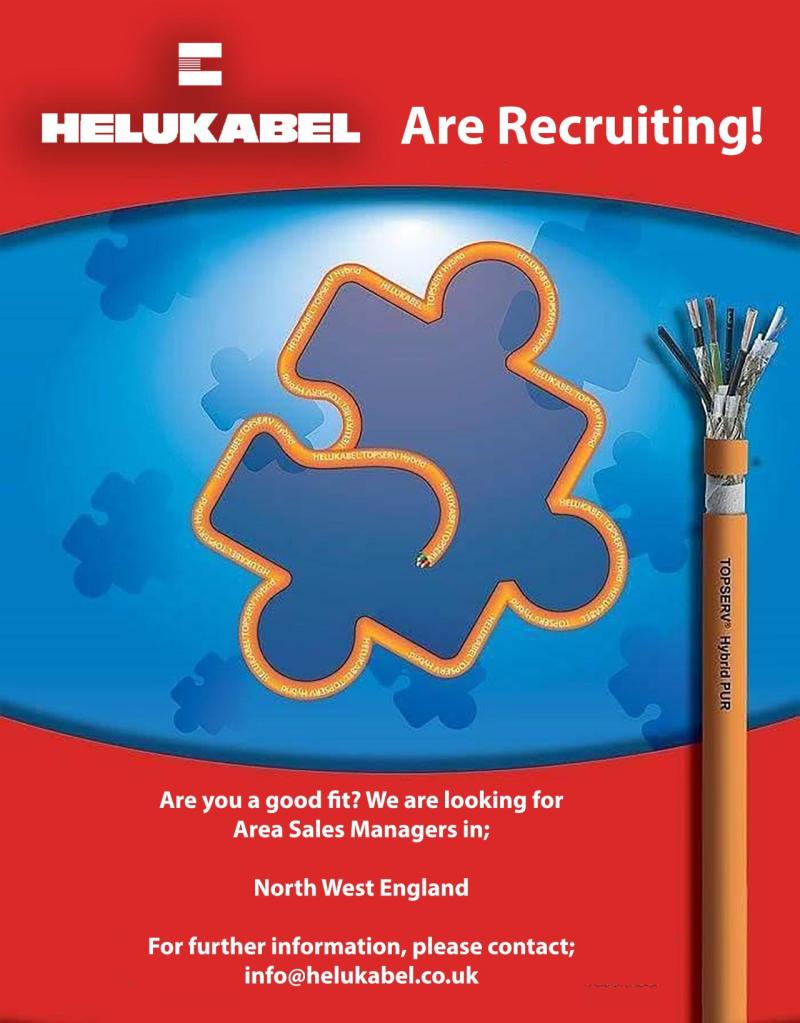 We are recruiting for an Area Sales Manager for the North West region. Please email info@helukabel.co.uk (subject title: NWP) for more information.

Must have relevant experience, be a driven and reliable individual with the desire to succeed.
