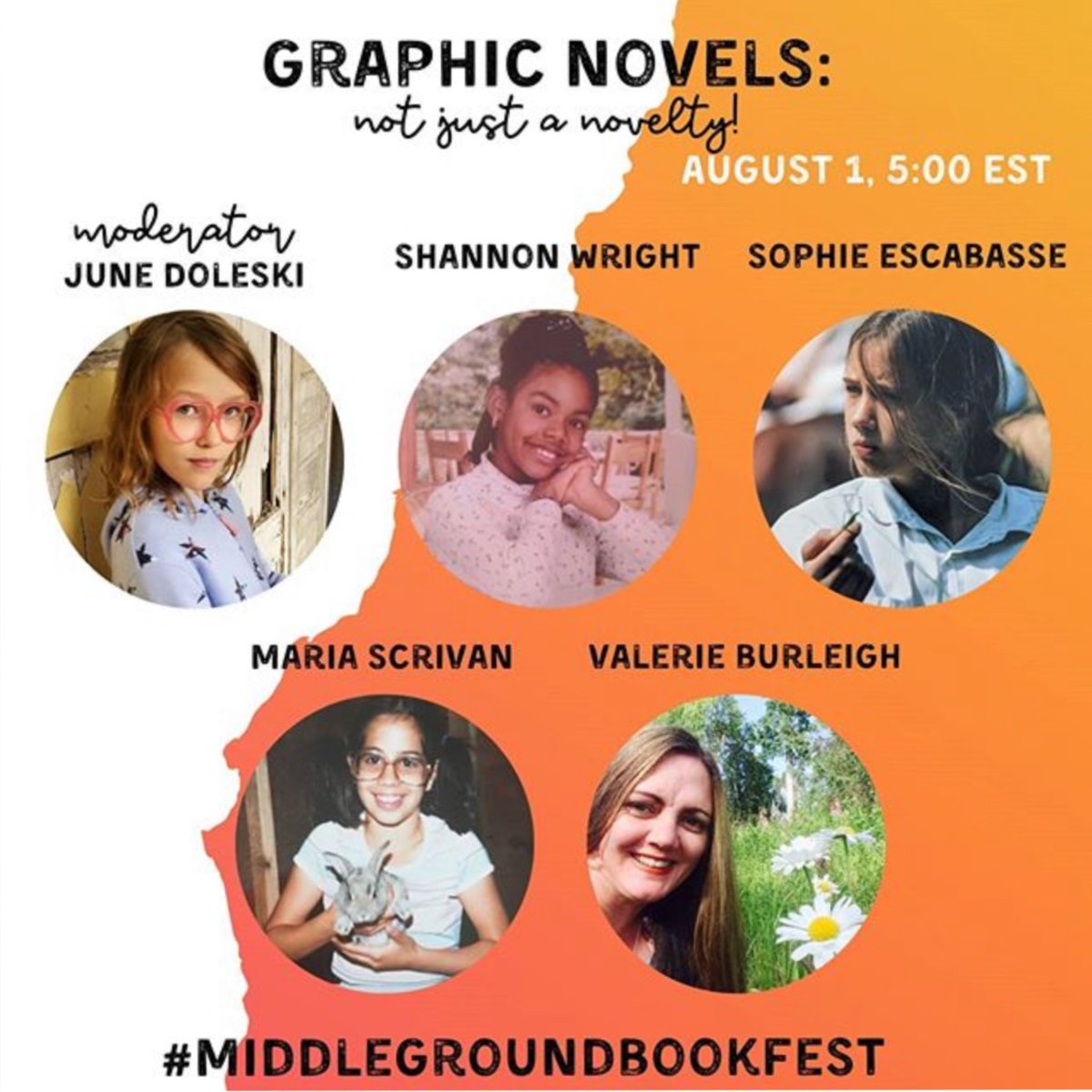 I had the chance to be invited to talk about graphic novel @middlegroundbookfest with the amazing @shannondrewthis @mariascrivan  @lalibrarybug and the incredible June Doleski. Join us tomorrow at 5pm est.
#middlegroundbookfest #graphicnovelsforkids #rhkidsgraphic #esofii