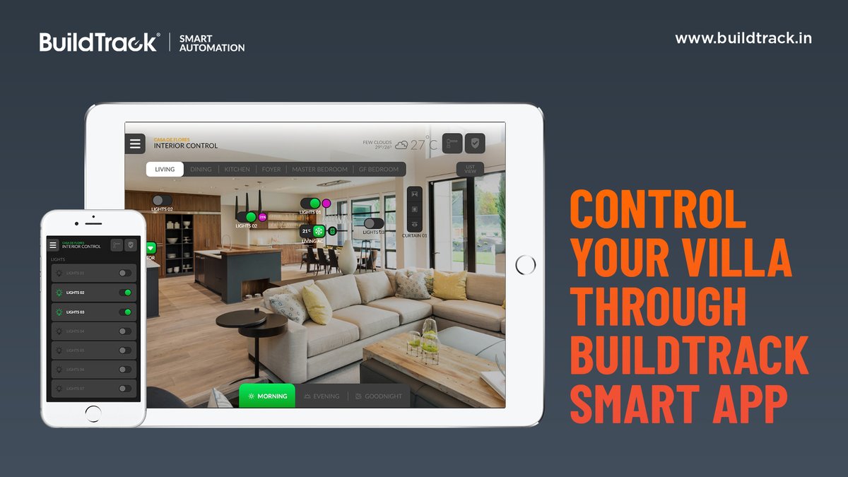 buildtrack's tweet photo. Control your bungalows through Smart App : Watch our video to  see other features https://t.co/4BoIXpaYeV  #BuildTrack #SmartAutomation #HomeAutomation #IoT #SmartApp #SmartVilla #Bungalows #Independenthouses https://t.co/lMEkvLhdAH