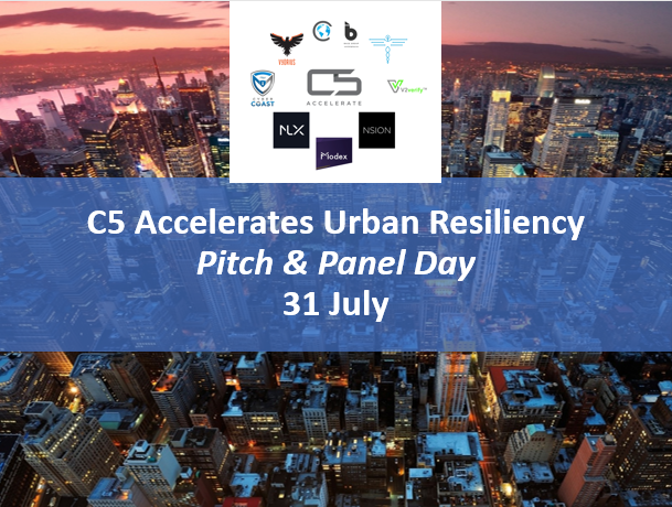 C5Accelerate's tweet photo. We are thrilled to have the opportunity to hear from speakers John Katt of the Office of the New York Public Advocate, Luke Shabro of the Mad Scientist Initiative at Army Futures Command, and Lisa McDonald of the Austin Technology Incubator!
#C5Accelerate #UrbanResiliency https://t.co/PqebOssGSe