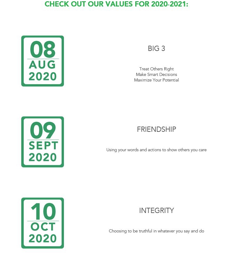 CEValues's tweet image. We know it's finally Friday but we can't wait for Monday.  Monday we are officially Back to School!  Ms. Leslie and Ms. Beth have been in the studio recording and they are ready to tell us all about August's value of the month, it's The Big 3! #values #big3 #coreessentialvalues