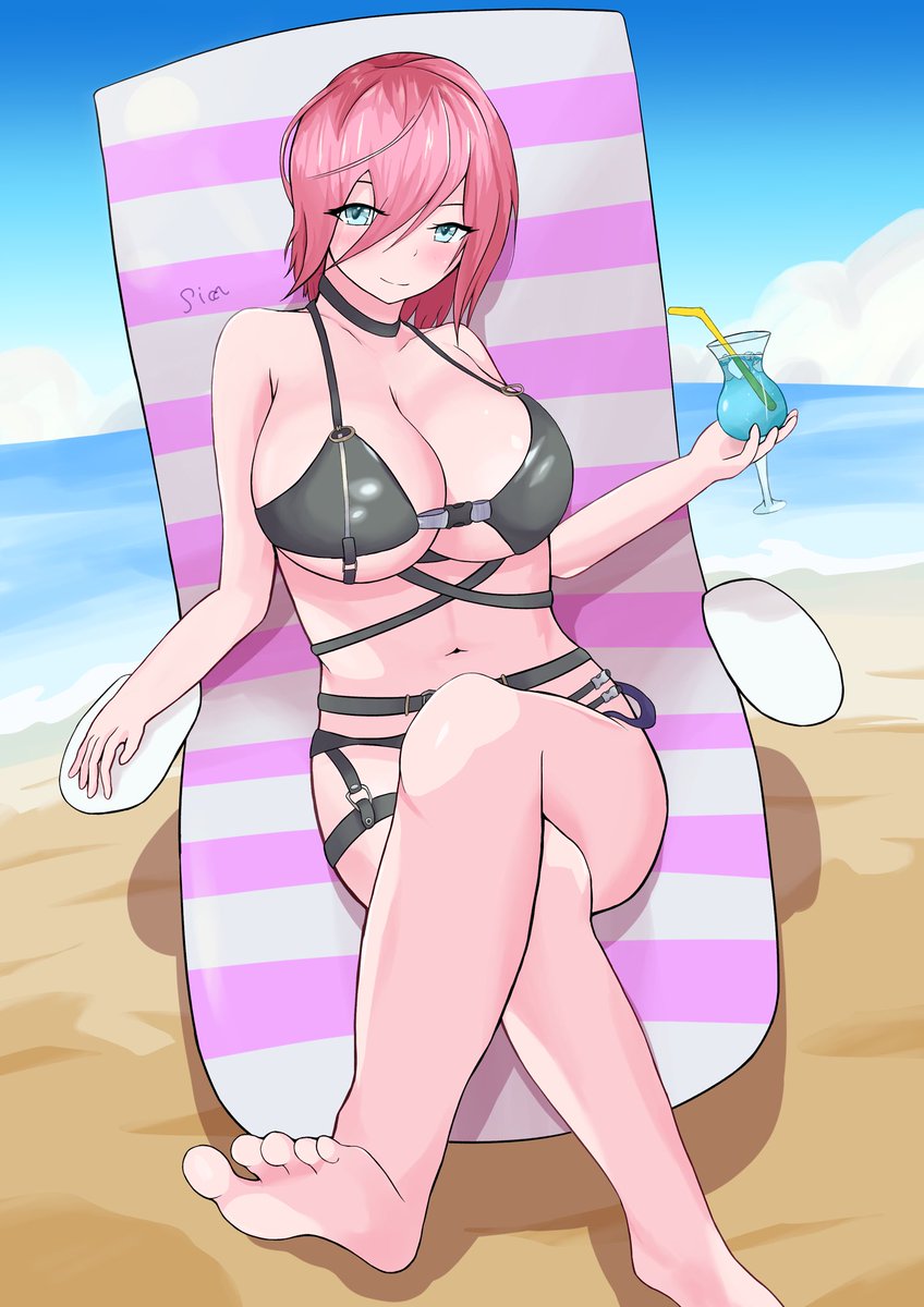 赤位シアン A Twitteren わちの推しキャラバレットの水着イラスト描きました セクシーでかわいいよね クリプトラクト クリプトお絵描き 水着