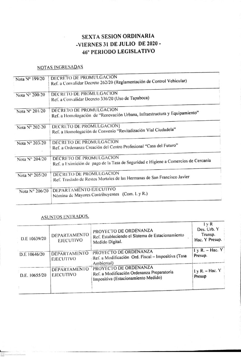 HCD3F's tweet image. Orden del día para la 6° Sesión Ordinaria del 2020.
@HCD3F

@sergioiacovino

Se tomarán las medidas de protección y distanciamiento necesarias para cuidarnos entre todos.
Lo podes seguir en vivo por Facebook fb.me/HCD3F