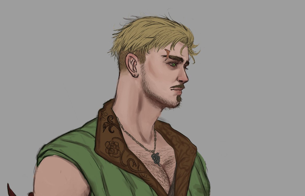 SouzDolf's tweet photo. WIP of a witcher from the school of the viper its a character from a friend who is playing a campaign that i am GM. I am still drawing the rest of the equipment and also the body but the face is nice so i wanted to share it. #witcher #witchertrpg #characterart https://t.co/ve0jxJHPOP