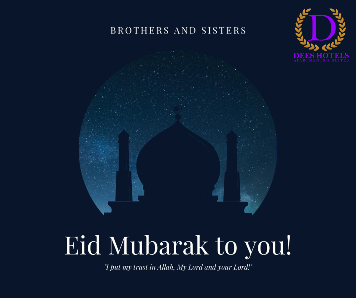 dees_and's tweet photo. On the auspicious occasion of Eid, we wish you the most wonderful opportunities and most impressive success stories with the blessings of Allah…. Eid Mubarak to you!!!!
#Arewatwitter #deeshotelsapartmentsandsuites https://t.co/4C3USniOB5