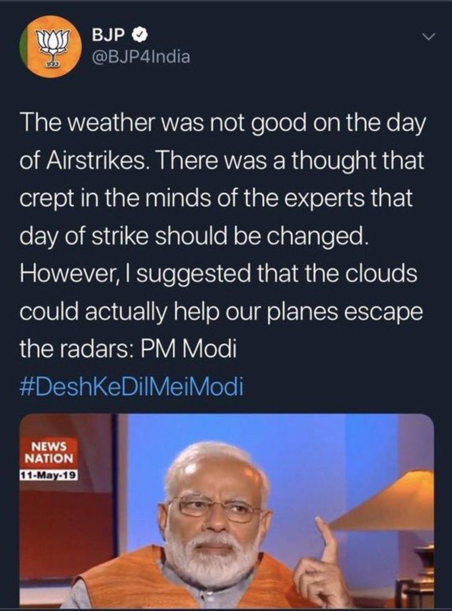 Amitabh_Singh84's tweet image. #Modi&apos;s “Clouds Covering Radar” series Comments ! 
Savage 😅🤓😎 

#ModiLogic