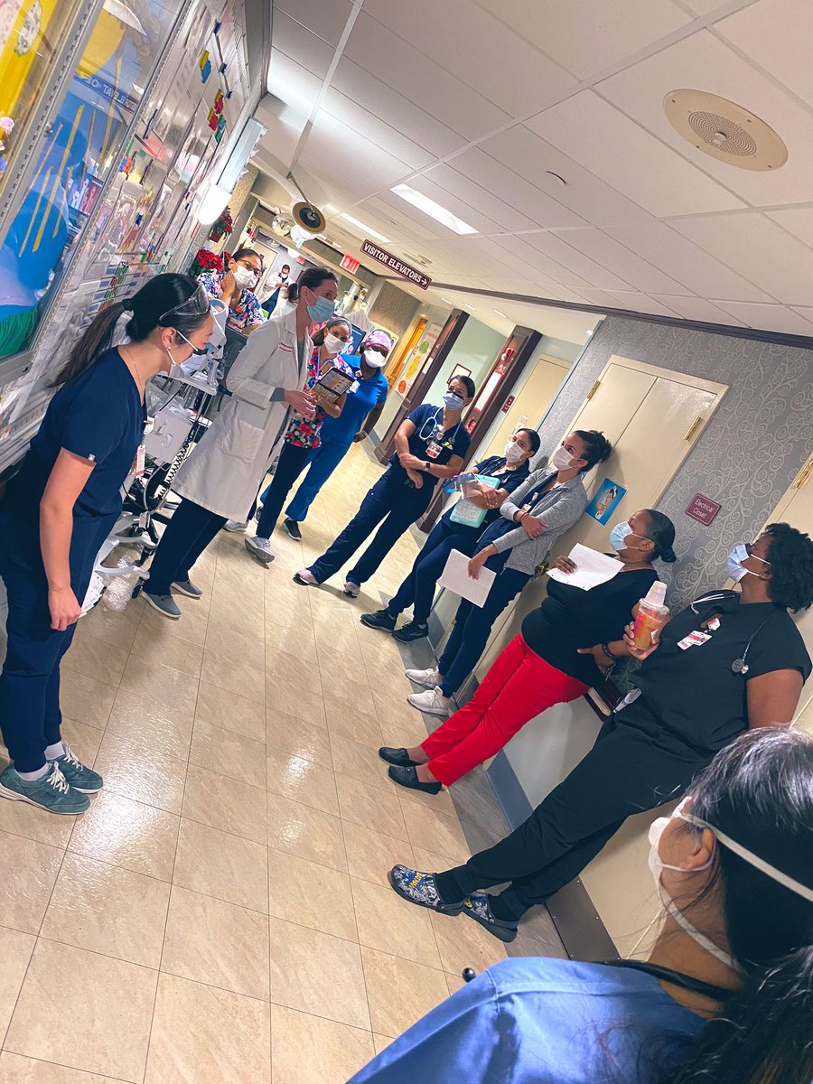 Amazing tier 1 huddle this am with fun team icebreakers and our educator Mave starting off a CHF educational series that will run the last Friday of every month! 😎😎#FunFridays #HealthCareHeroes #MedSurgRocks <a href="/AishaD_Miller/">Aisha Miller</a> <a href="/ErnestoPMir/">Ernesto Perez-Mir</a>