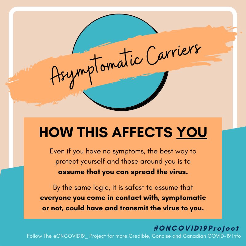 Asymptomatic carriers - how this affects YOU!  #covid19  #cdnhealth  #onhealth  #scicomm  #covid19On