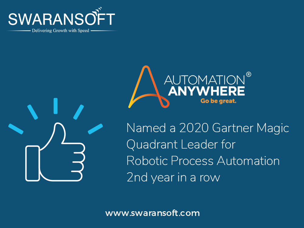 mallsofglobe's tweet photo. Congrats to our partner Automation Anywhere, for being named as 2020 Gartner Magic Quadrant Leader for Robotic Process Automation (RPA)! 🏆

AUTOMATE YOUR PROCESSES.
PROPEL YOUR BUSINESS.
#automationanywhere  #roboticprocessautomation  #automation  #gartnermagicquadrant https://t.co/Hil2AH8AXm