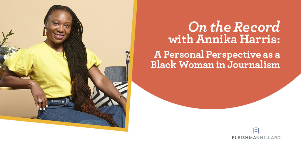 Fleishman's tweet photo. In this ‘On the Record’ Q&amp;A, @glamniki of @uptownmagazine shared her experience of what it’s like to be a Black woman in journalism amid the current social justice movement and #COVID19. Our own Caitlin Teahan documented this conversation here: https://t.co/Tnu002suEn https://t.co/oqoVOxA7W3