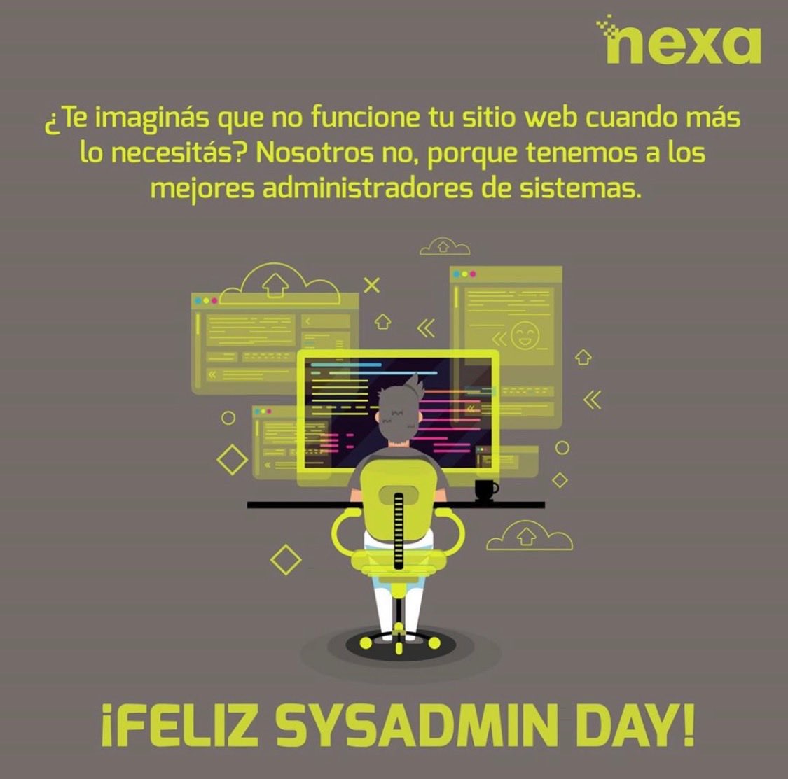 nexa_it's tweet photo. Feliz #SysAdminDay2020 para nuestro equipo y todos los #sysadmin que ayudan a que el mundo digital siga funcionando!! https://t.co/9NeFIM60At