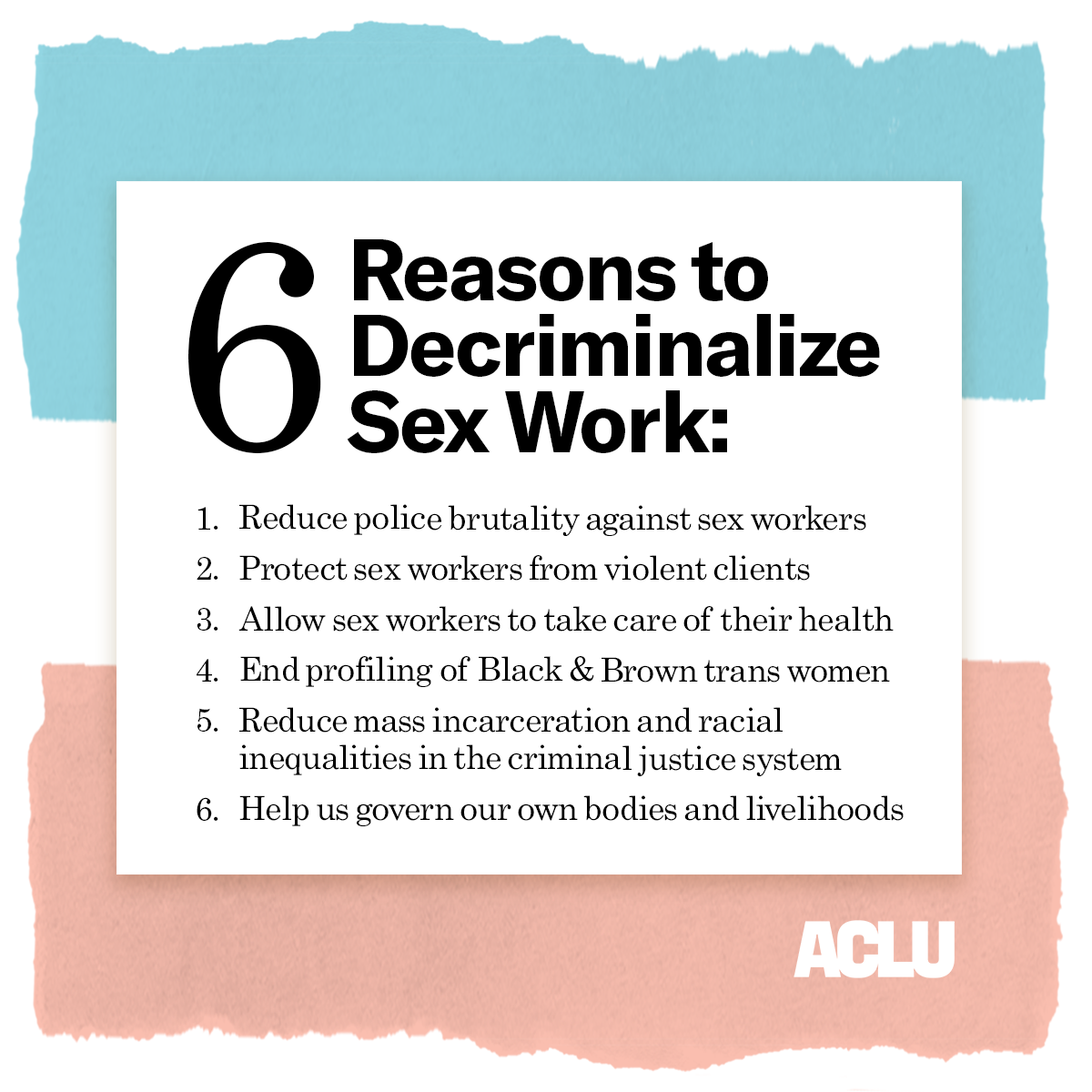 It’s time to end the stigma against sex work. Here are 6 reasons why decriminalizing sex work supports our movements against police brutality and for the safety and well-being of LGBTQ people of color.