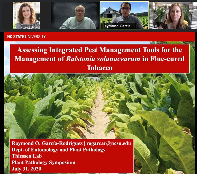 FieldCropsPathology (@thiessenlab) on Twitter photo Great talk by <a href="/RaymondOGarcia1/">Raymond O’danny García Rodriguez</a> on his work evaluating Granville wilt controls and microbiota factors influencing disease in tobacco at the <a href="/NCSU_DEPP/">NCSU Entomology & Plant Pathology</a> symposium.
<a href="/plantpathgrads/">APS Graduate Student Committee</a> #IForgotToGet Great talk by <a href="/RaymondOGarcia1/">Raymond O’danny García Rodriguez</a> on his work evaluating Granville wilt controls and microbiota factors influencing disease in tobacco at the <a href="/NCSU_DEPP/">NCSU Entomology & Plant Pathology</a> symposium.
<a href="/plantpathgrads/">APS Graduate Student Committee</a> #IForgotToGet