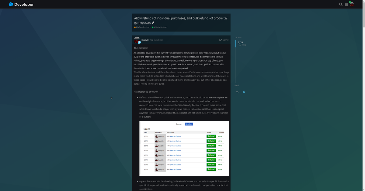 when is roblox adding refunds 2020