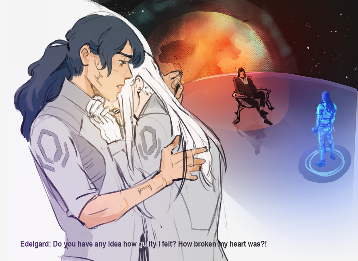 jawlipops's tweet photo. mass effect au again but this time with the beagles 🦅
#edeleth #FE3H https://t.co/5ThIcBFIiF